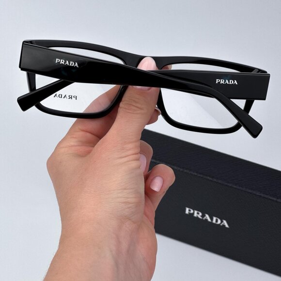 Prada PR15YV 1AB1O1 Women BRAND NEW Eyeglasses Black Rectangle Unisex - Picture 3 of 10